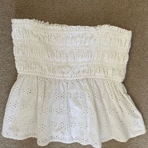 American Eagle crop white beach top